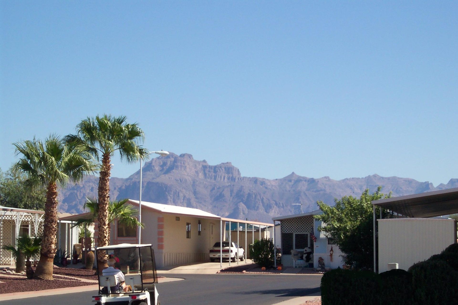 Beautiful Superstition Mountain view from the community